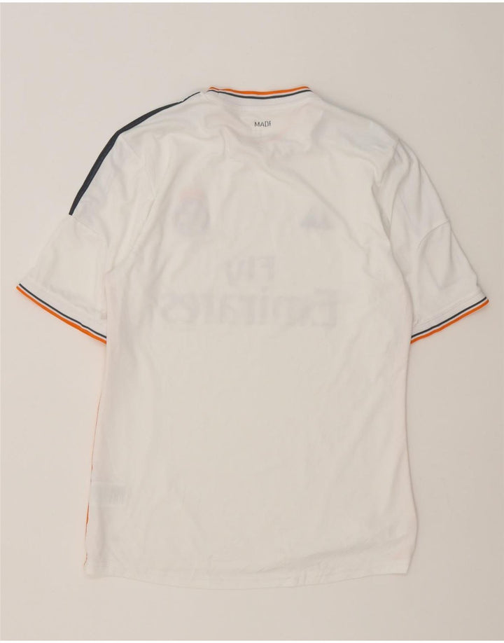 Adidas Mens Real Madrid Graphic T-Shirt Top Medium White Polyester