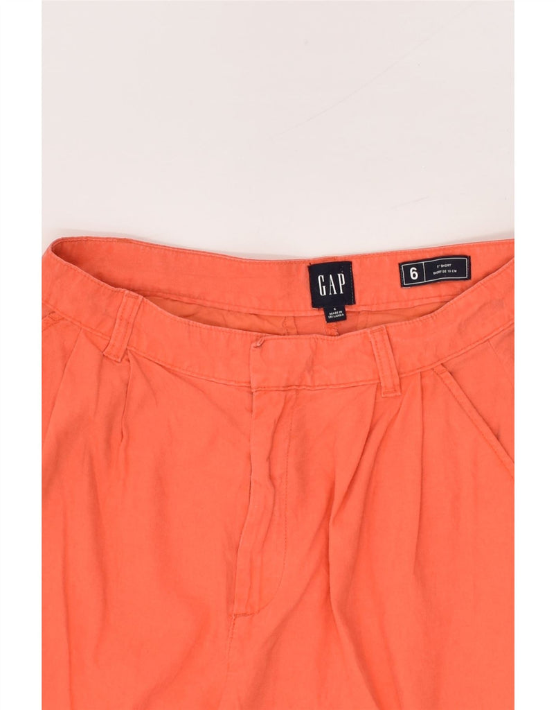 GAP Womens High Waist Pegged Casual Shorts US 6 Medium W28 Orange Linen | Vintage Gap | Thrift | Second-Hand Gap | Used Clothing | Messina Hembry 