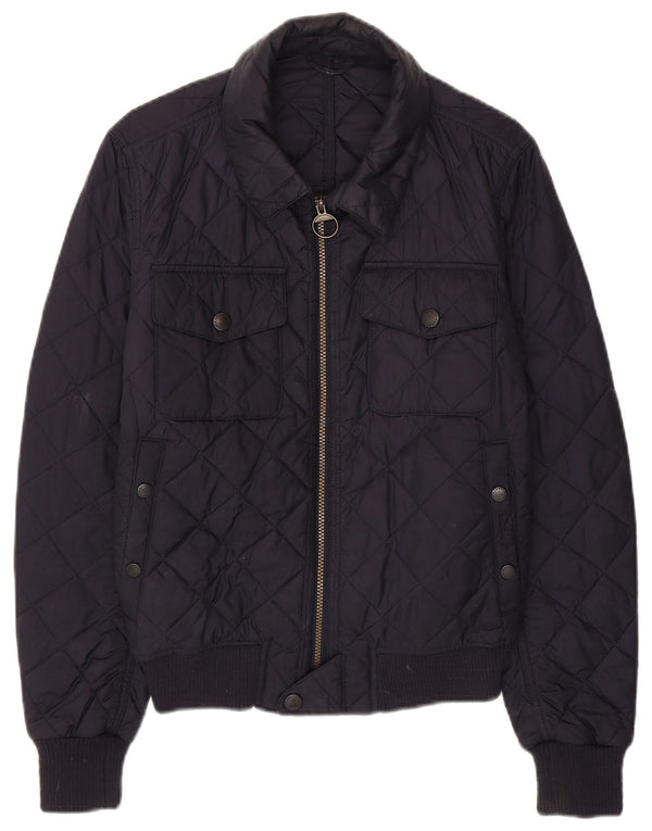 Barbour Mens Quilted Jacket UK 36 Small Navy Blue Polyamide