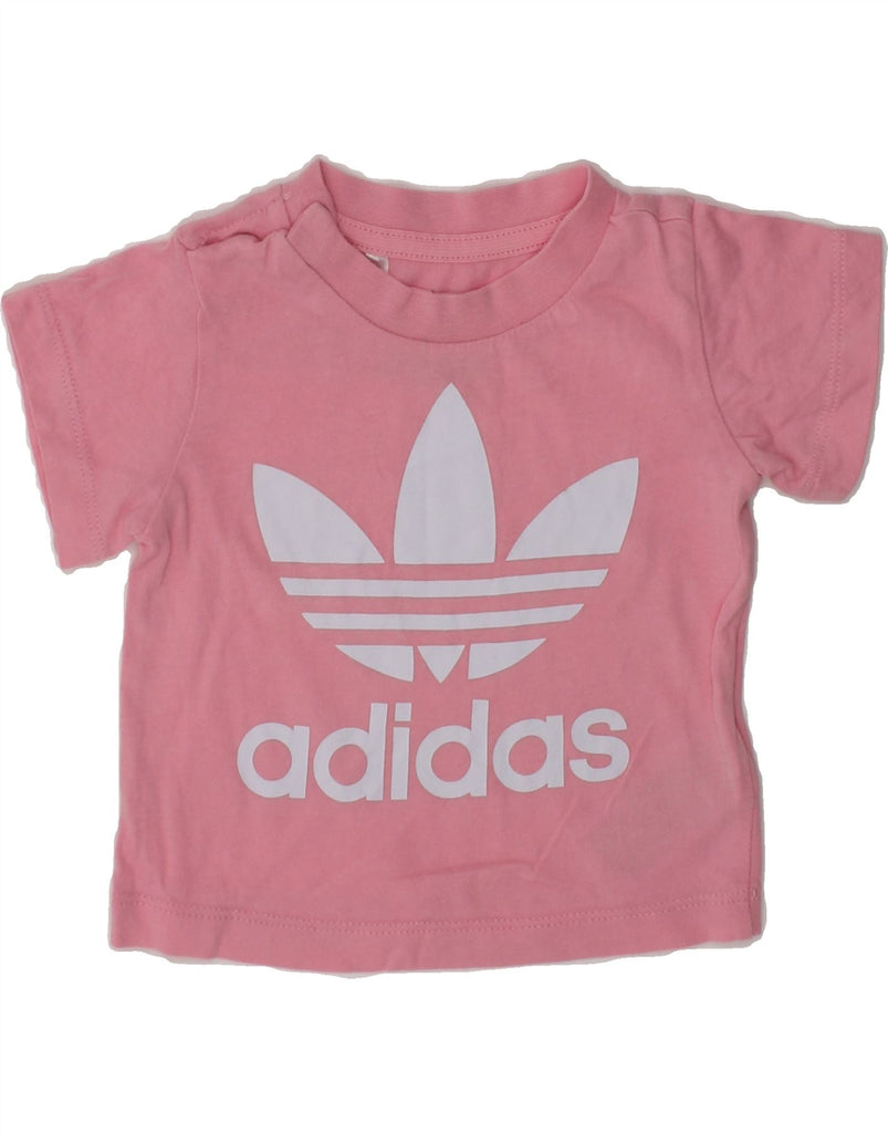 ADIDAS Baby Girls Graphic T-Shirt Top 3-6 Months Pink Cotton | Vintage Adidas | Thrift | Second-Hand Adidas | Used Clothing | Messina Hembry 