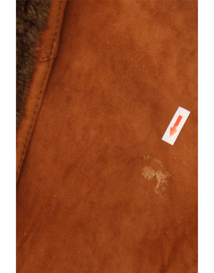 Vintage Mens Shearling Jacket IT 46 Small Brown