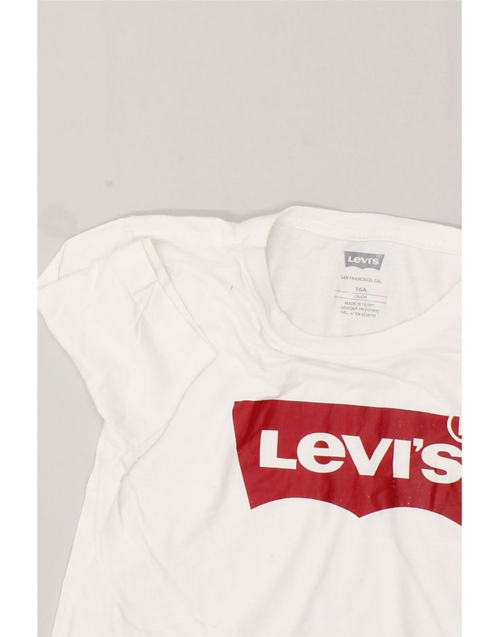 LEVI'S Boys Graphic T-Shirt Top 15-16 Years White Cotton | Vintage Levi's | Thrift | Second-Hand Levi's | Used Clothing | Messina Hembry 