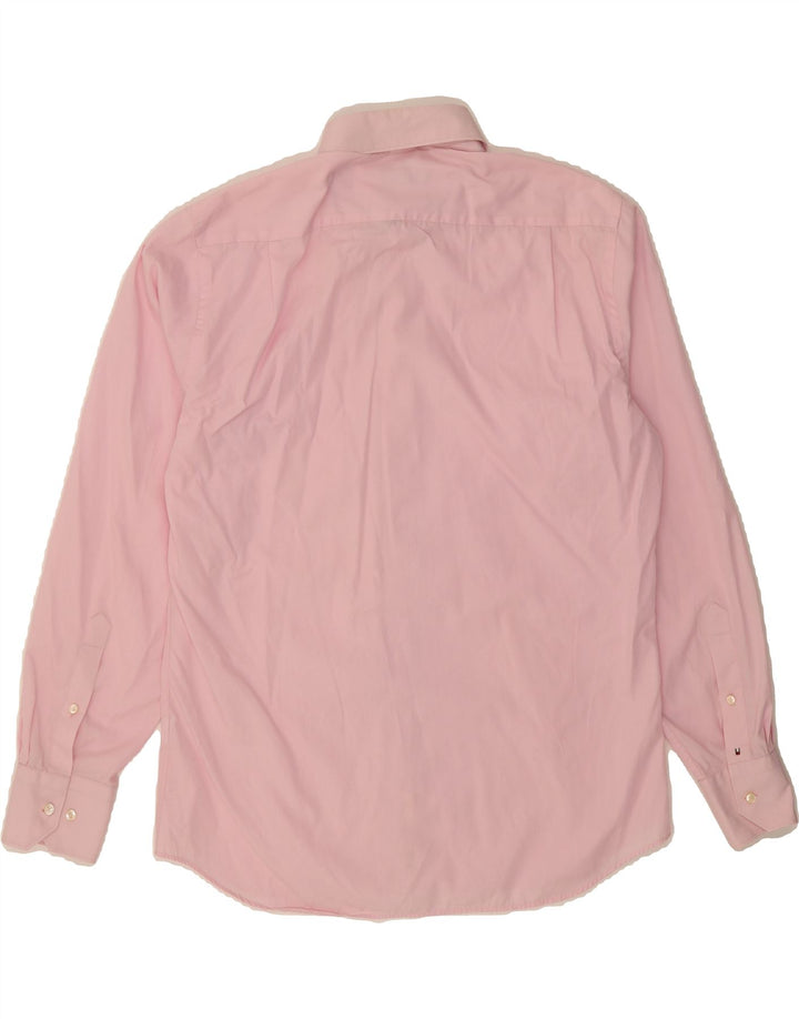 TOMMY HILFIGER Mens Shirt Size 40 15 1/2 Medium Pink Cotton Vintage Tommy Hilfiger and Second-Hand Tommy Hilfiger from Messina Hembry 