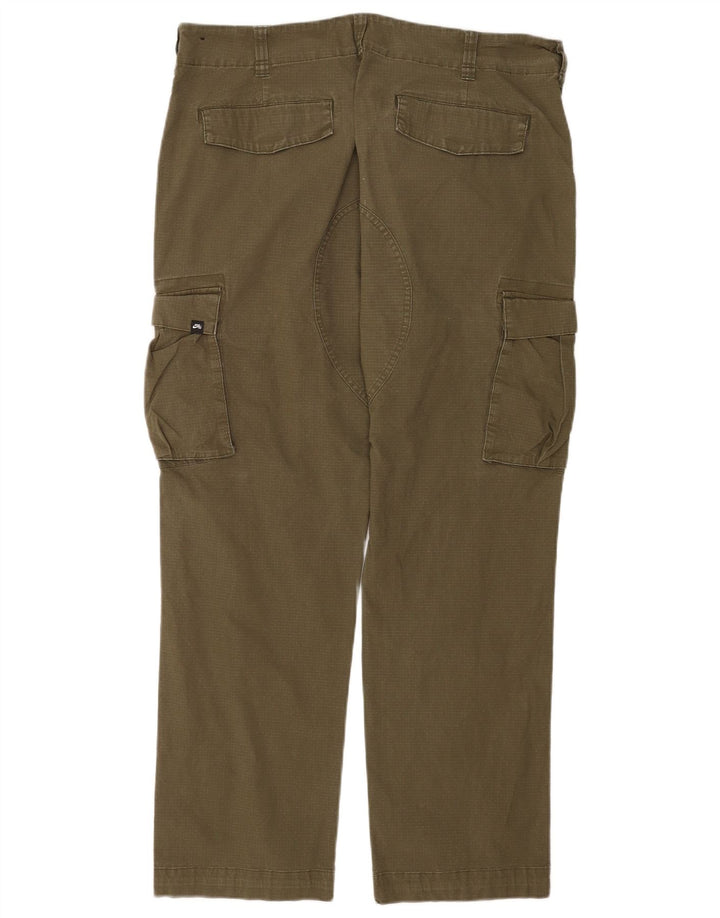 Nike Mens Straight Cargo Trousers W36 L27 Green Cotton