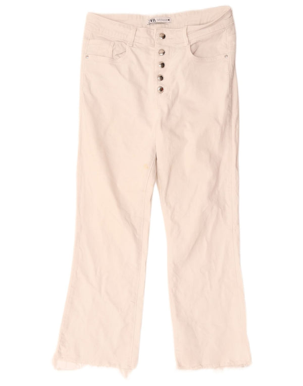 Zara Womens Wide Leg Jeans Small W28 L27 White Cotton