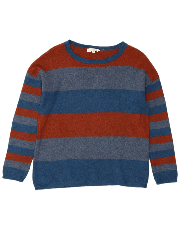 SEASALT CORNWALL Womens Boat Neck Jumper Sweater UK 10 Small Blue Striped