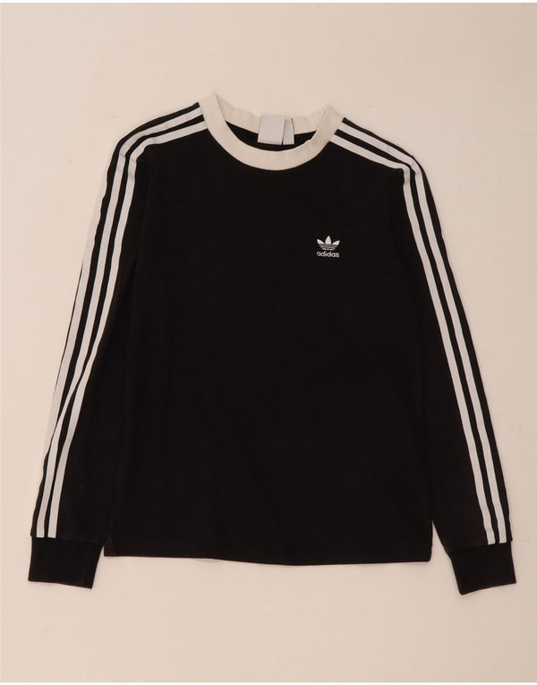 Adidas Womens Top Long Sleeve UK 8 Small  Black Cotton