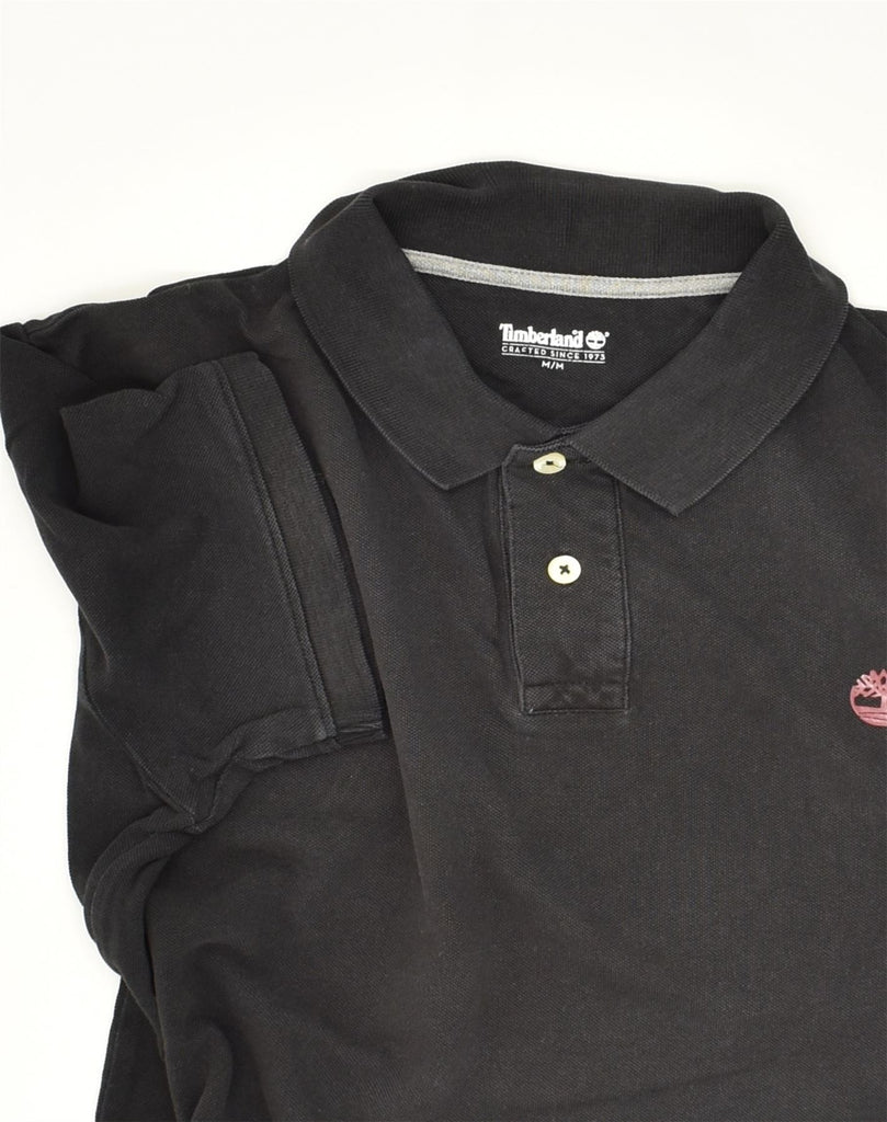 TIMBERLAND Mens Polo Shirt Medium Black Cotton | Vintage Timberland | Thrift | Second-Hand Timberland | Used Clothing | Messina Hembry 