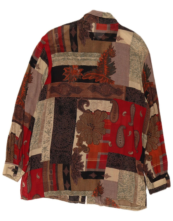 Vintage Womens Shirt Blouse UK 16 Large  Multicoloured Paisley Viscose
