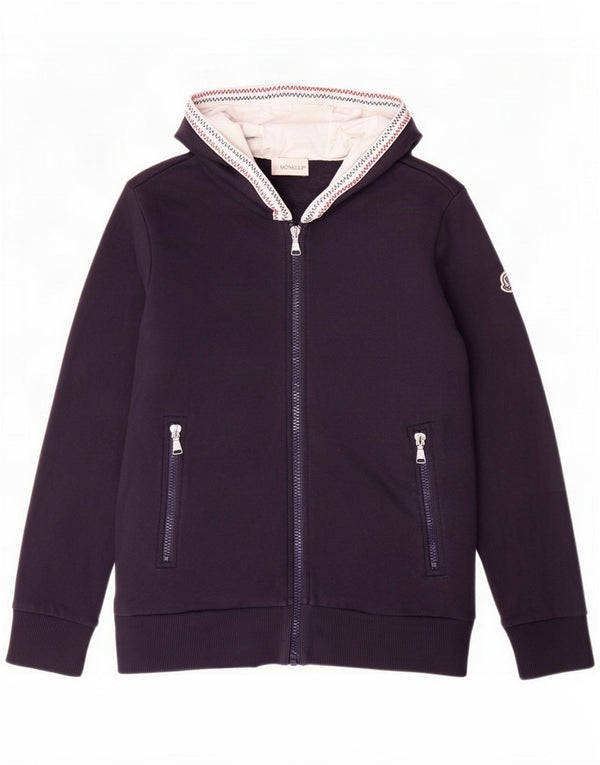 Moncler Girls Zip Hoodie Sweater 13-14 Years Navy Blue Cotton