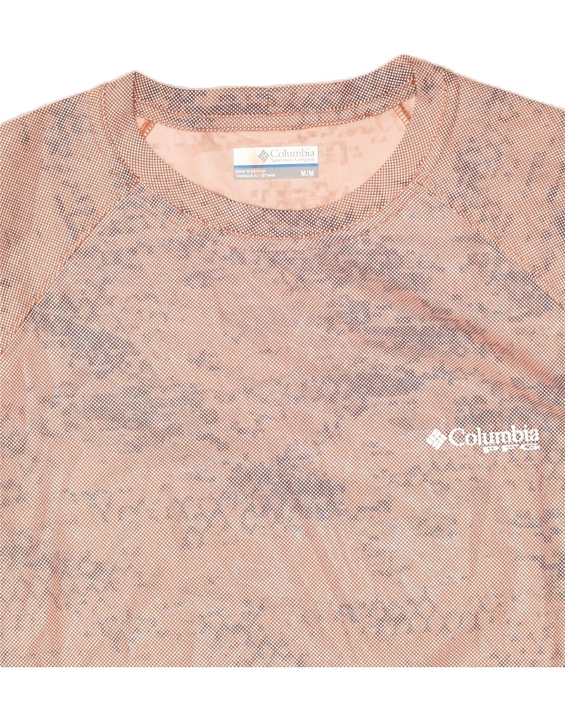 COLUMBIA Mens Graphic Top Long Sleeve Medium Pink Tie Dye Polyester | Vintage Columbia | Thrift | Second-Hand Columbia | Used Clothing | Messina Hembry 