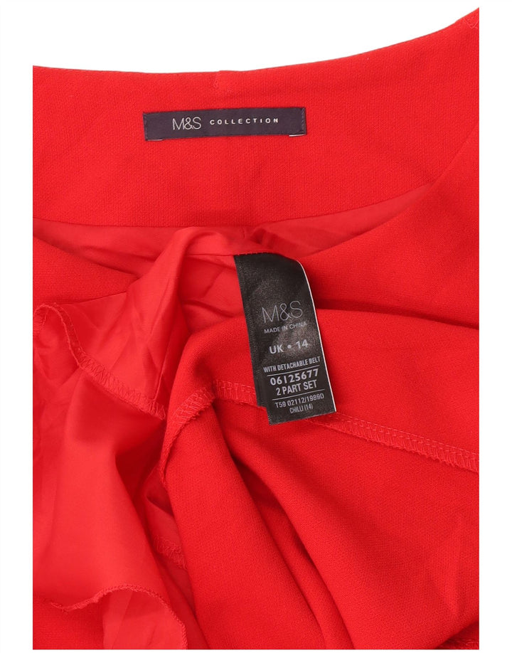 Marks & Spencer Womens Sheath Dress UK 14 Large Red Polyester