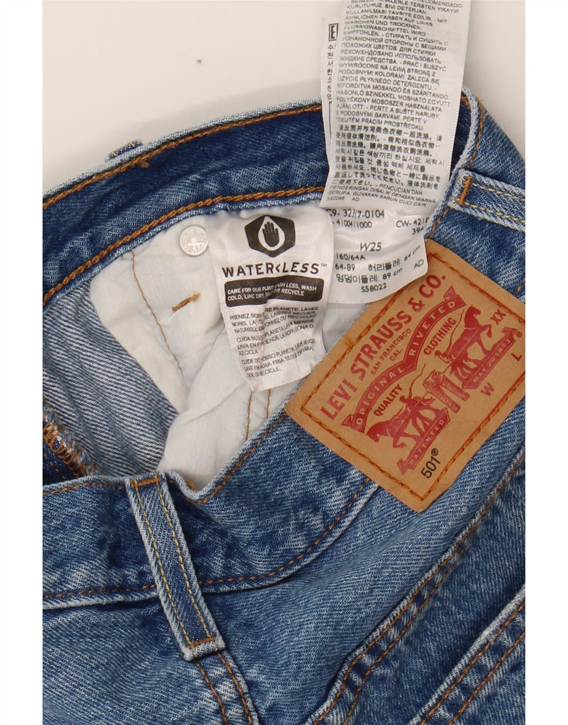 LEVI'S Womens 501 Denim Distressed Hot Pants W25 XS Blue Cotton Vintage Levi's and Second-Hand Levi's from Messina Hembry 