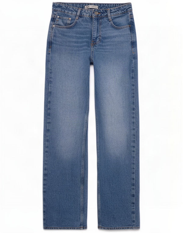 Zara Womens Straight Jeans EU 36 XS W26 L29 Blue Cotton