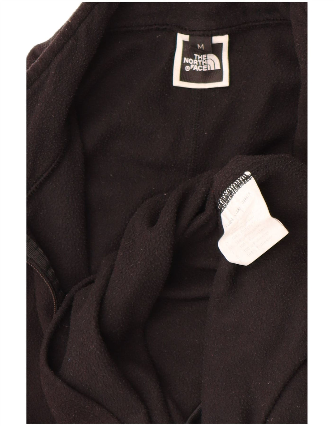 The North Face Womens Zip Neck Fleece Jumper UK 14 Medium Black Polyester