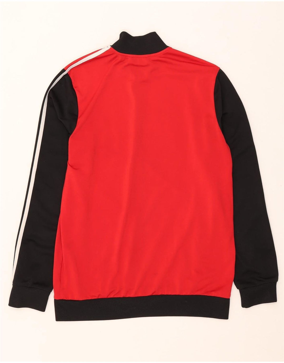 ADIDAS Boys Tracksuit Top Jacket 15-16 Years Red Colourblock