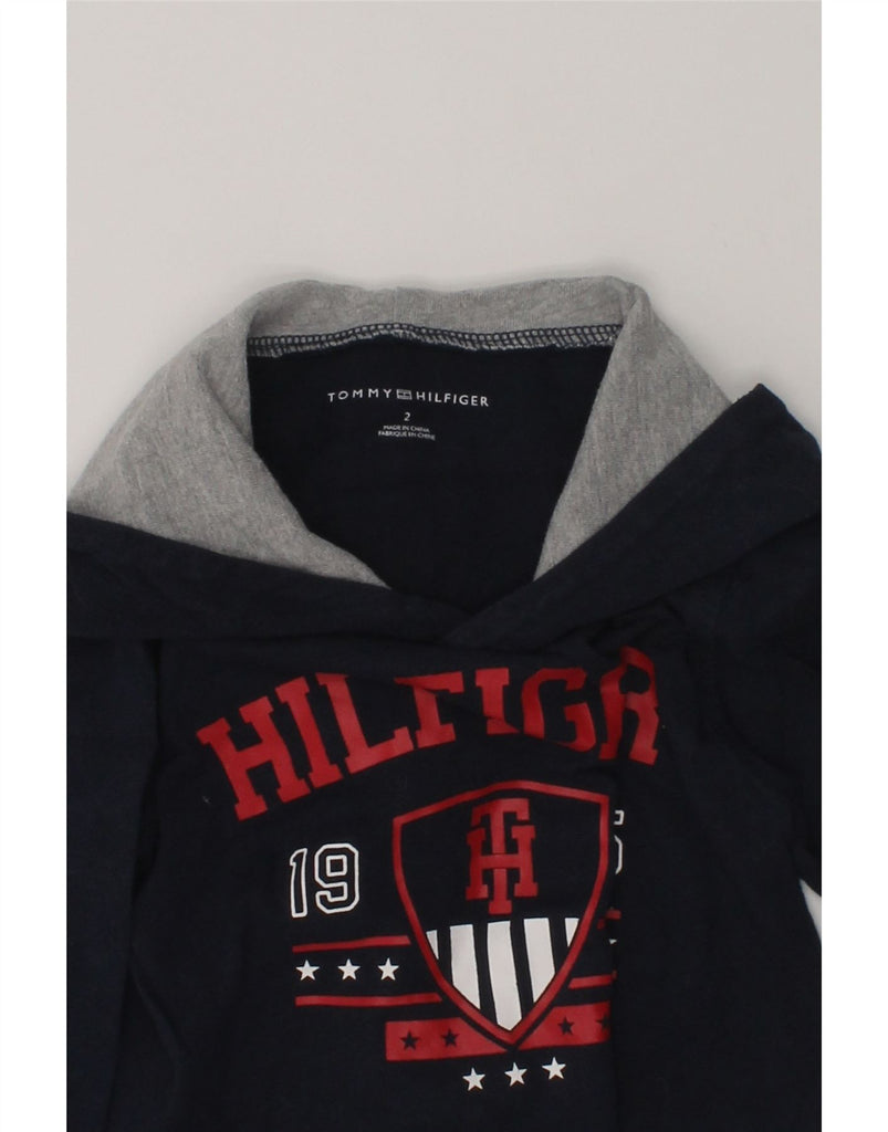 TOMMY HILFIGER Baby Boys Graphic Hoodie Jumper 18-24 Months Navy Blue | Vintage Tommy Hilfiger | Thrift | Second-Hand Tommy Hilfiger | Used Clothing | Messina Hembry 