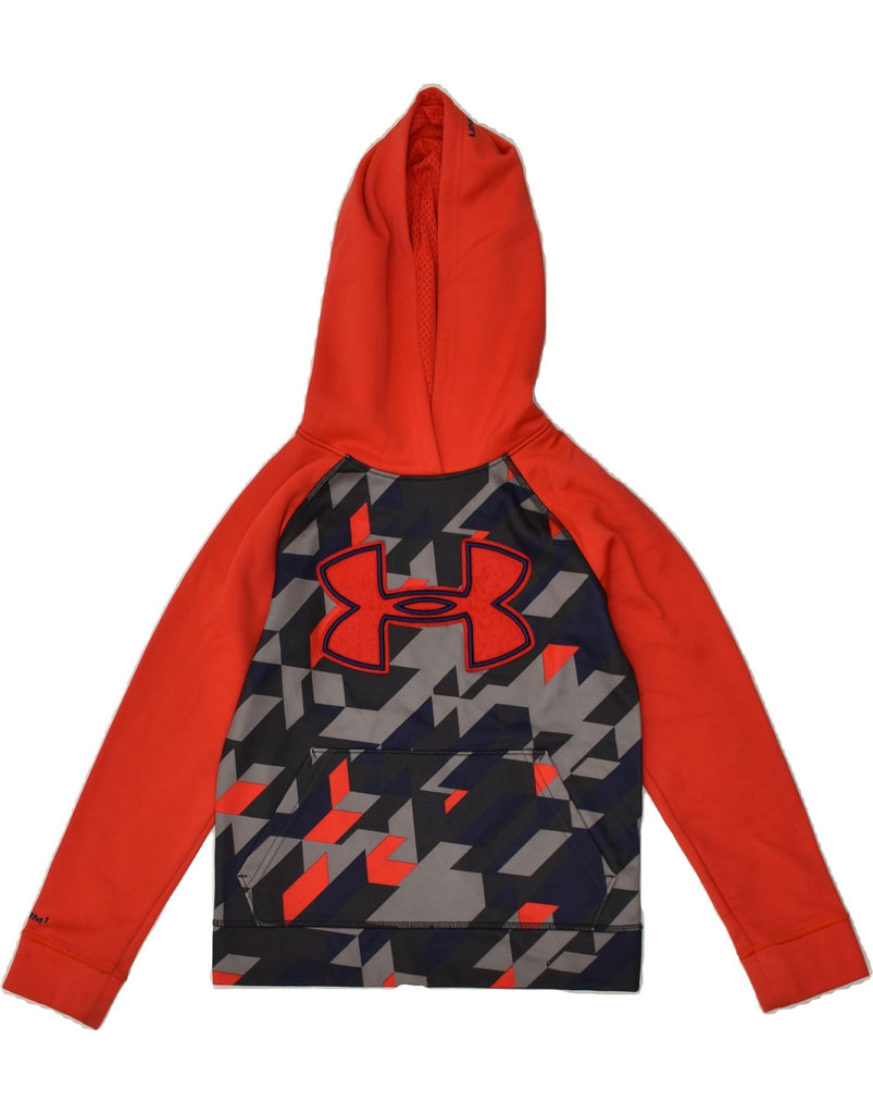 UNDER ARMOUR Boys Graphic Hoodie Jumper 5-6 Years XS Red Geometric | Vintage Under Armour | Thrift | Second-Hand Under Armour | Used Clothing | Messina Hembry 