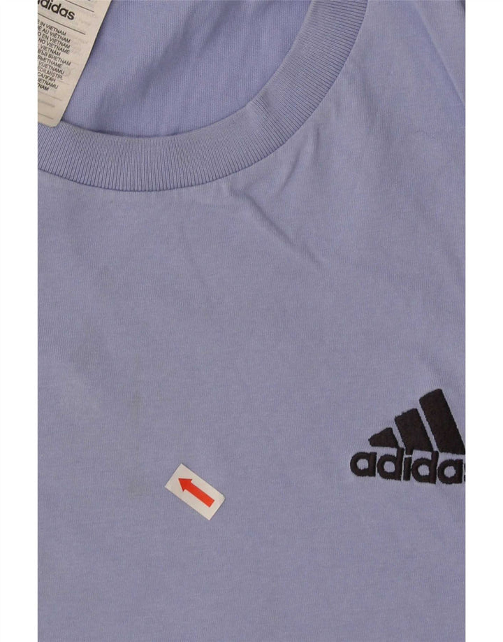 Adidas Mens T-Shirt Top Large Blue Cotton