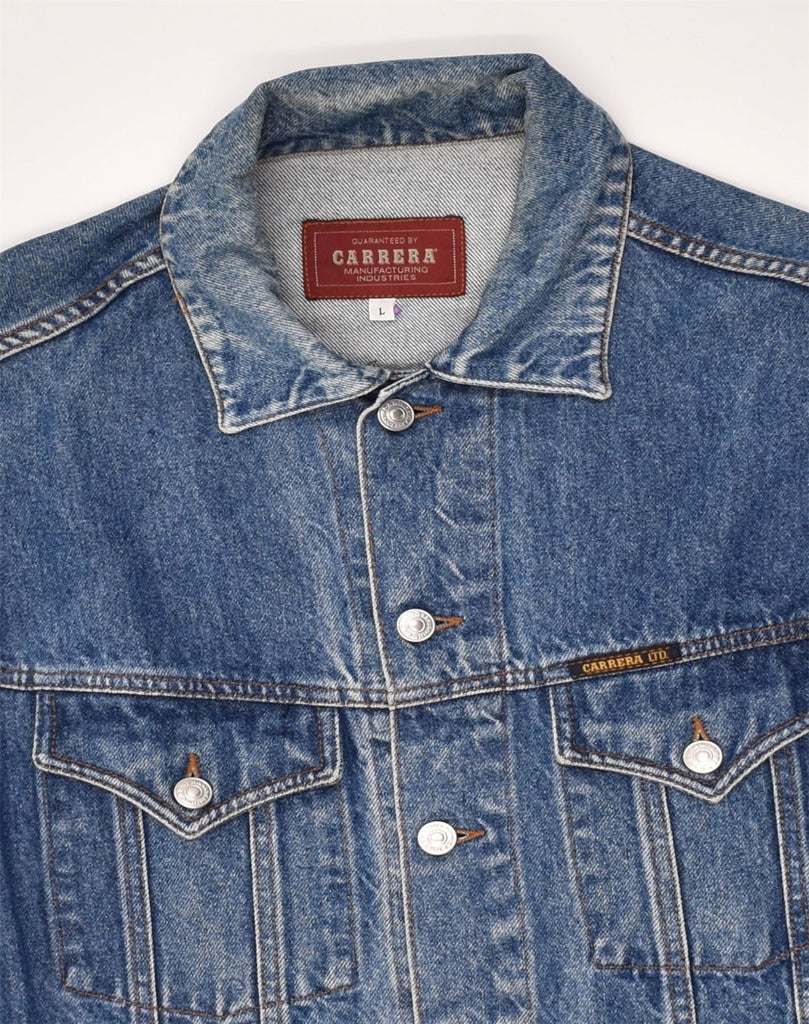 CARRERA Mens Denim Jacket UK 40 Large Navy Blue | Vintage Carrera | Thrift | Second-Hand Carrera | Used Clothing | Messina Hembry 