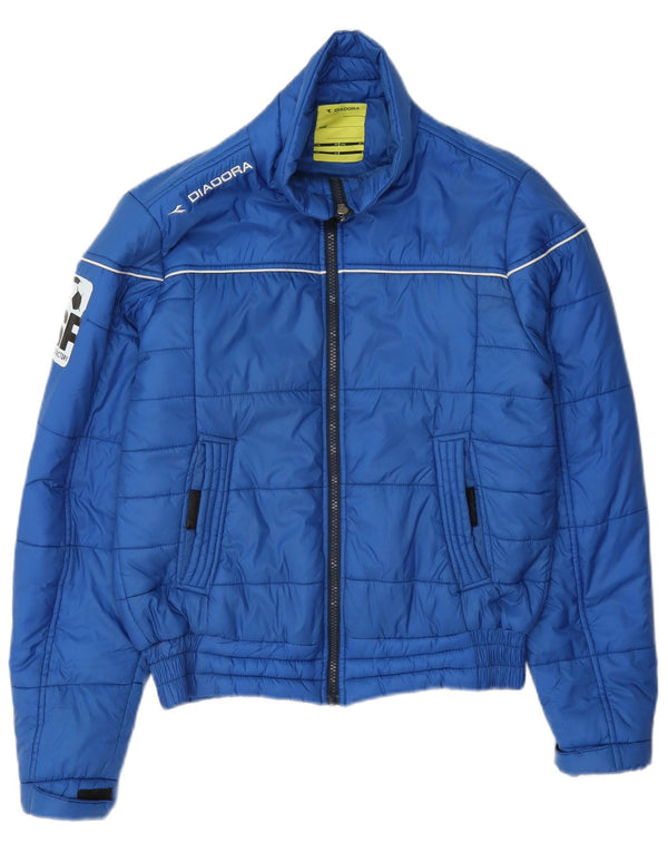 Diadora Boys Graphic Padded Jacket 9-10 Years Large Blue Polyester
