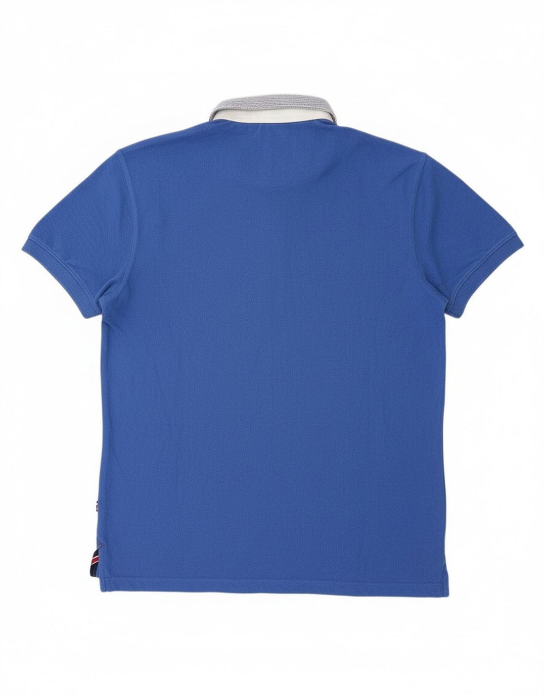 TOMMY HILFIGER Mens Graphic Rugby Polo Shirt Medium Blue Cotton