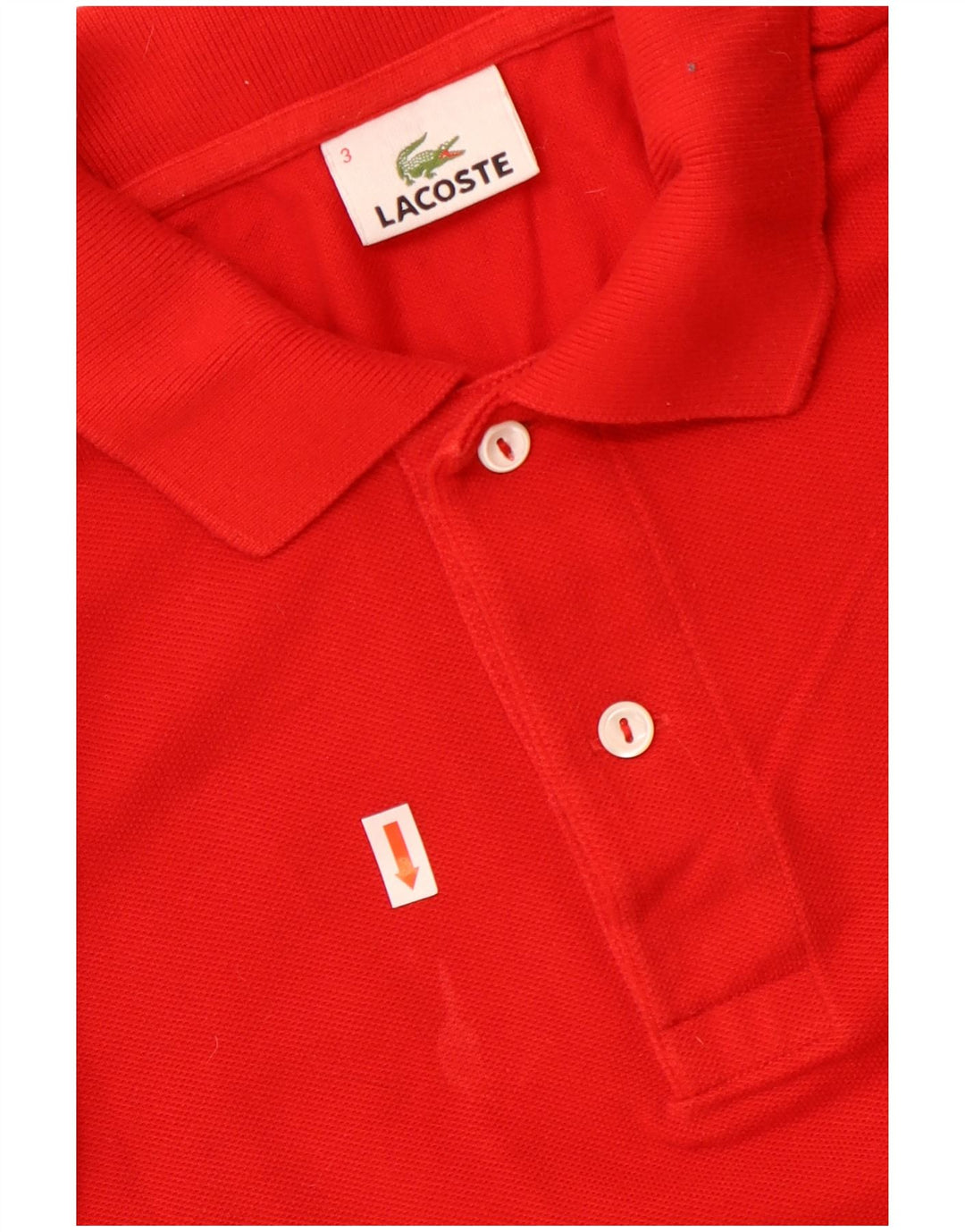 LACOSTE Mens Polo Shirt Size 3 Small Red Cotton