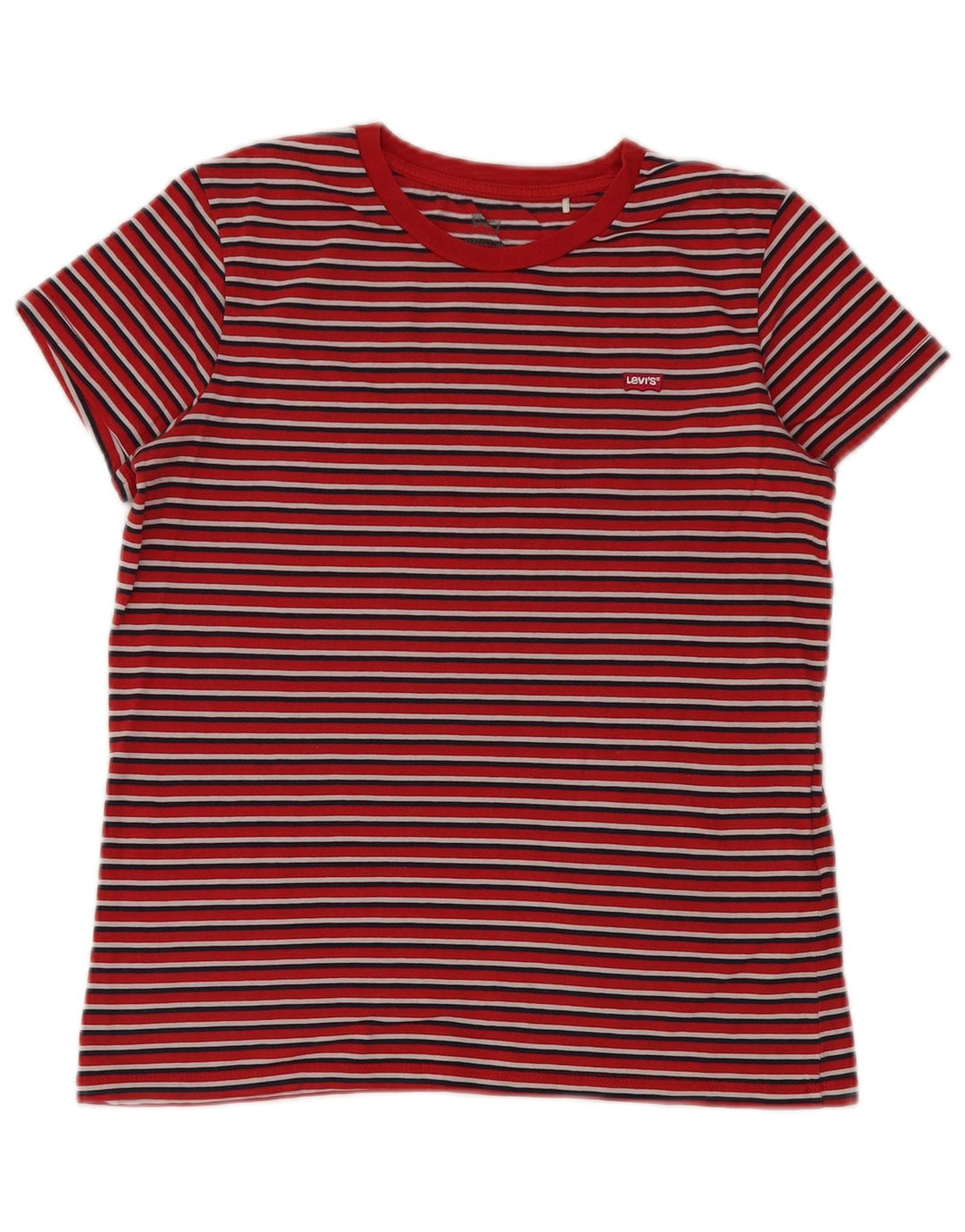 LEVI'S Mens T-Shirt Top Small Red Striped Cotton