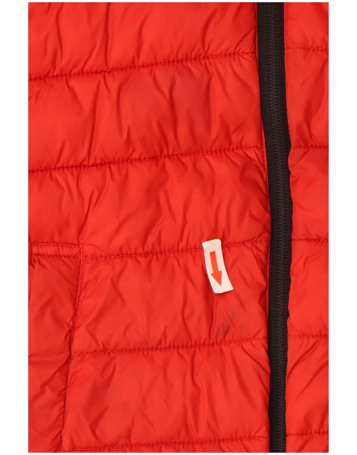 Benetton Boys Hooded Padded Jacket 10-11 Years Red Polyamide