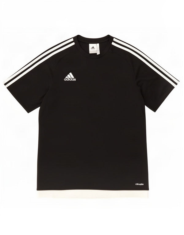 Adidas Mens Climalite T-Shirt Top Large Black Colourblock Polyester