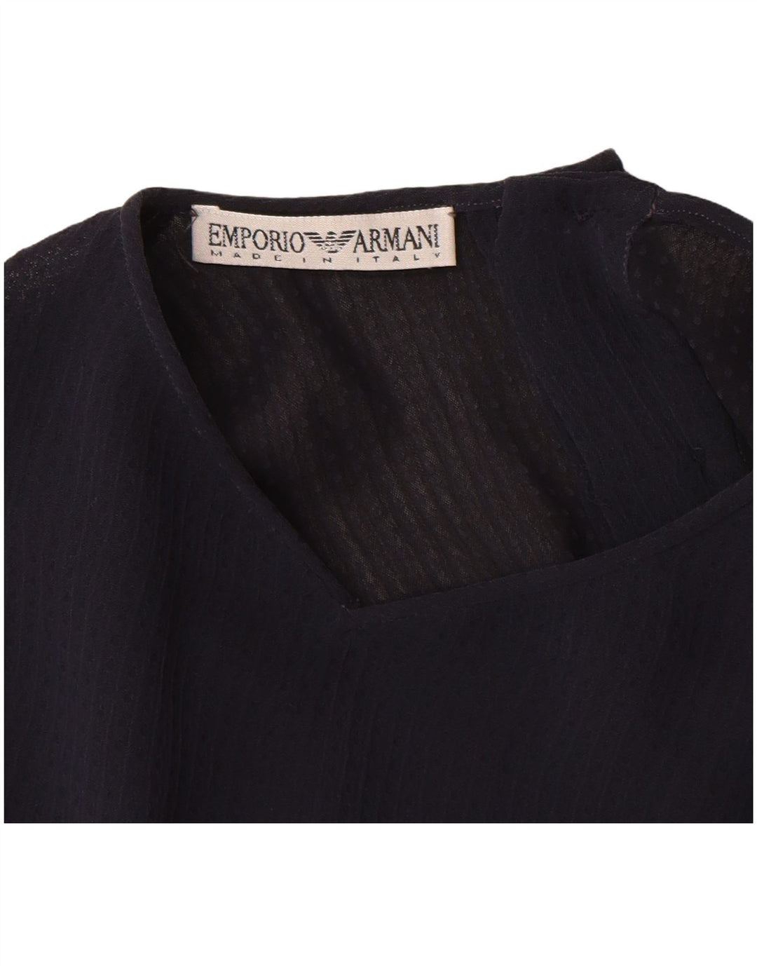 EMPORIO ARMANI Womens Blouse Top UK 12 Medium Navy Blue