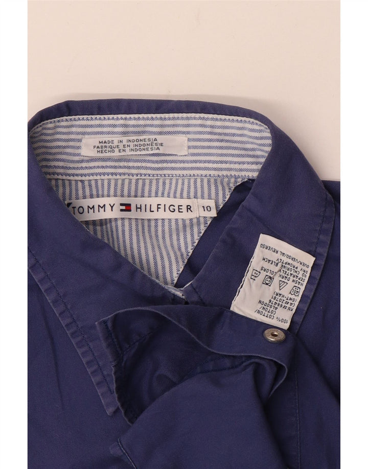 Tommy Hilfiger Womens Sleeveless Shirt Blouse US 10 Large Navy Blue Cotton