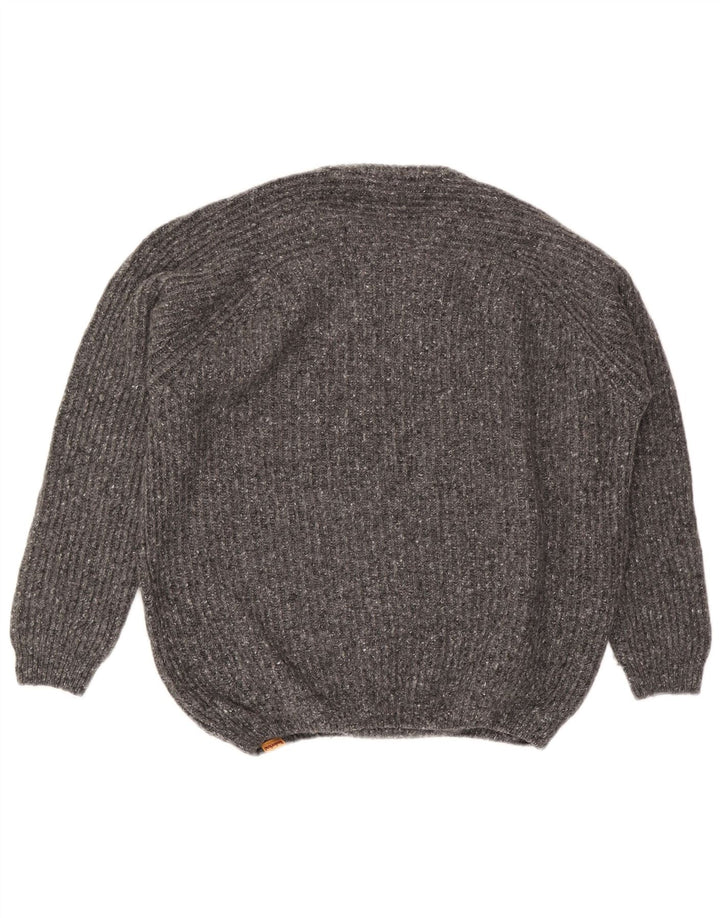 Timberland Mens Crew Neck Jumper Sweater Large Grey Flecked Wool