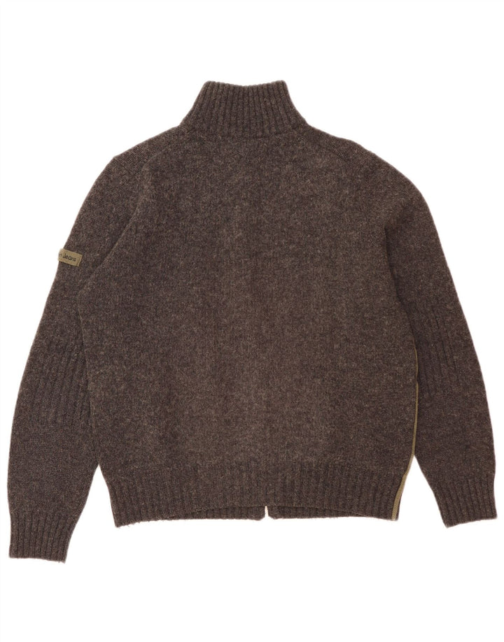 Calvin Klein Womens Cardigan Sweater UK 16 Large Grey Wool