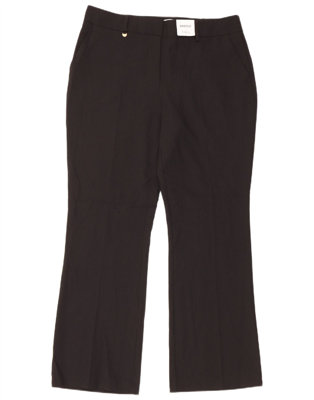 M&Co Womens Bootcut Chino Trousers UK 14 Large W32 L29 Black Polyester