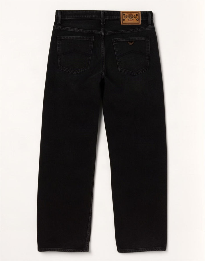 Armani Mens Straight Jeans W38 L30 Navy Blue Cotton