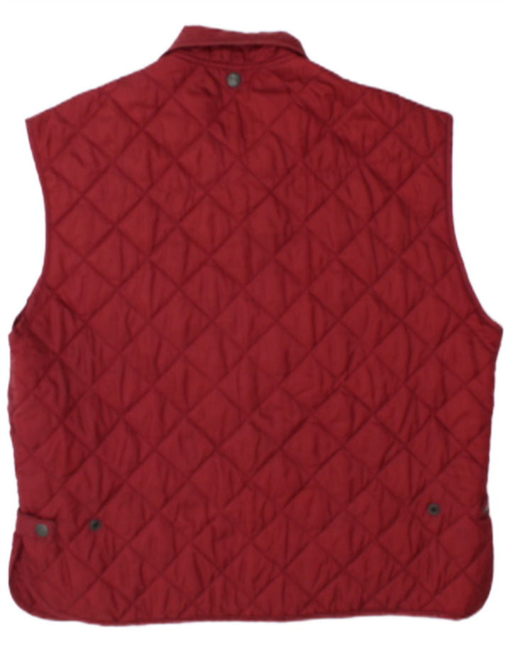 Vintage Mens Quilted Gilet UK 38 Medium Burgundy
