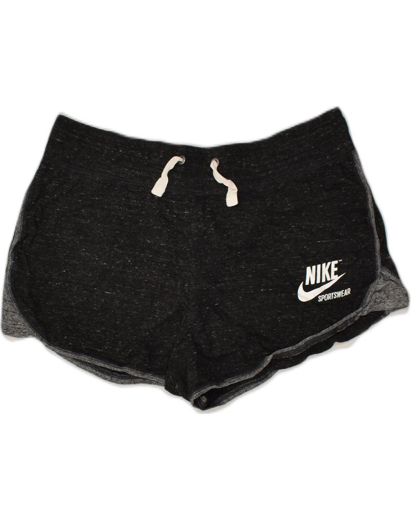 NIKE Womens Sport Shorts UK 16 Large Grey Flecked Cotton | Vintage Nike | Thrift | Second-Hand Nike | Used Clothing | Messina Hembry 