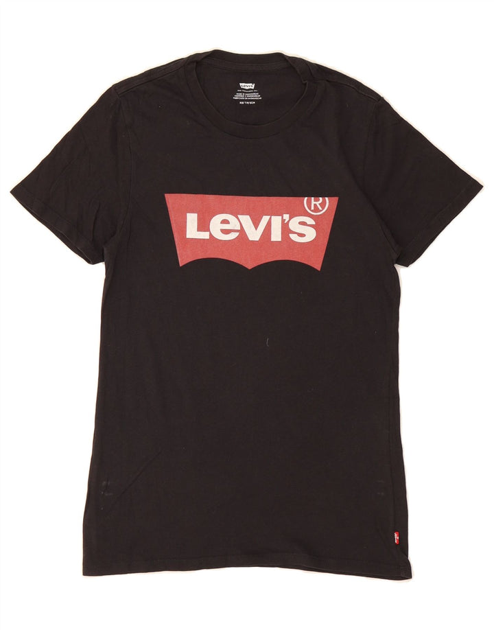 LEVI'S Mens Graphic T-Shirt Top XS Black Cotton Vintage Levi's and Second-Hand Levi's from Messina Hembry 
