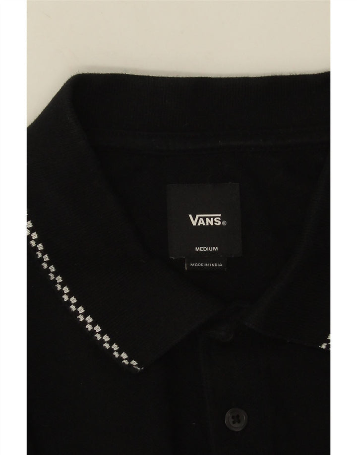 VANS Mens Long Sleeve Polo Shirt Medium Black Geometric