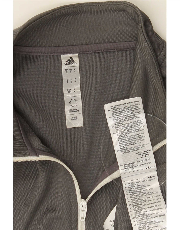 Adidas Mens Aeroready Zip Neck Pullover Tracksuit Top Small Grey Polyester