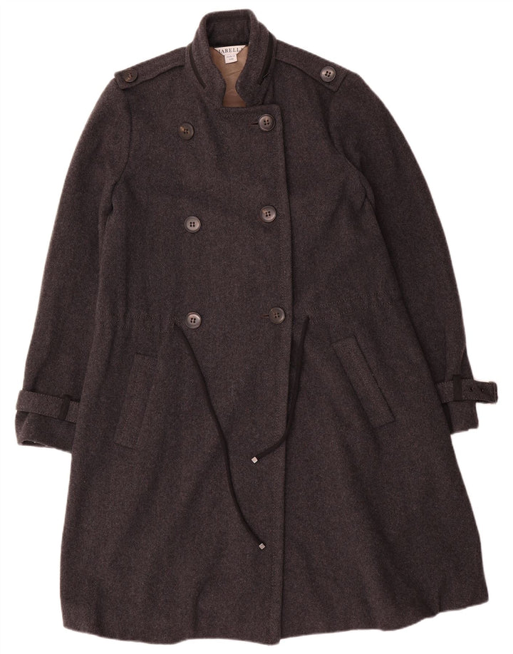 Marella Womens Military Double Breasted Coat UK 10 Small Grey Wool