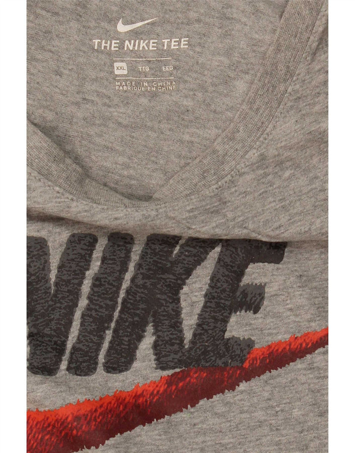 Nike Mens Graphic T-Shirt Top 2XL Grey Flecked