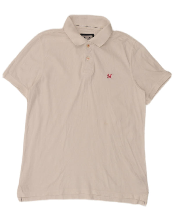 Crew Clothing Mens Polo Shirt Medium White Cotton