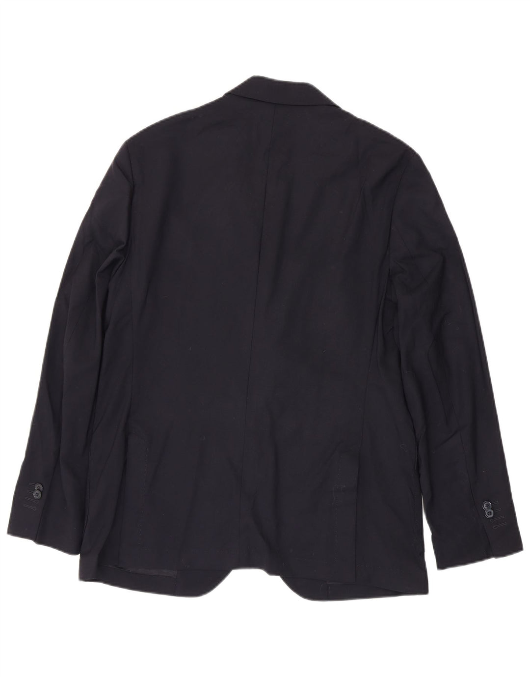 Massimo Dutti Mens 2 Button Blazer Jacket EU 52 Large Navy Blue Wool