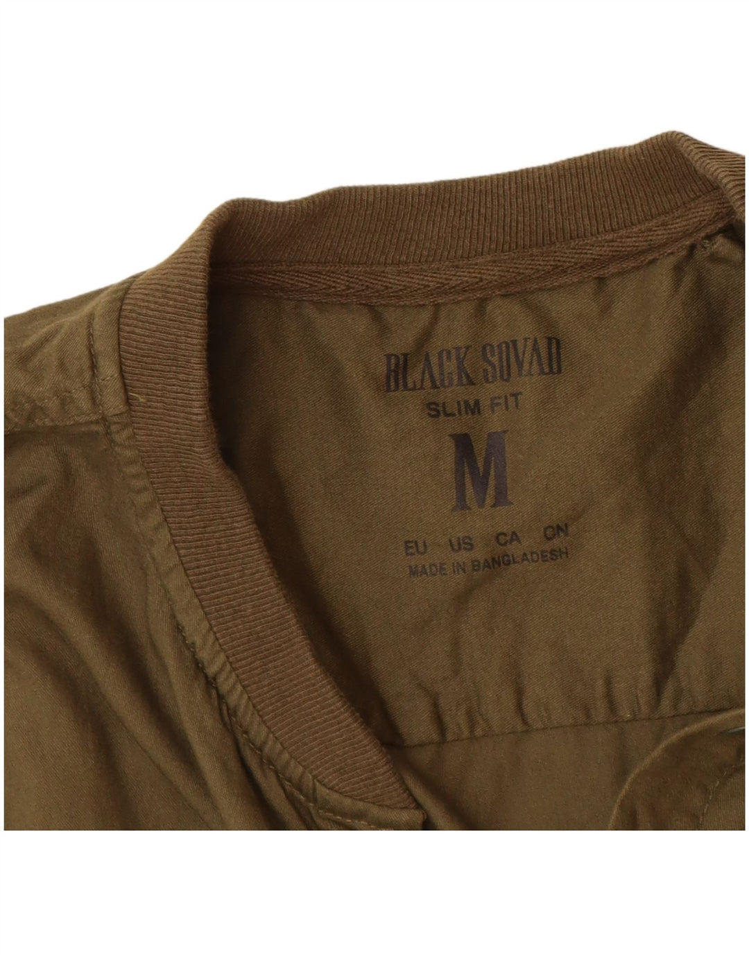 BLACK SQUAD Mens Slim Fit Shirt Medium Khaki