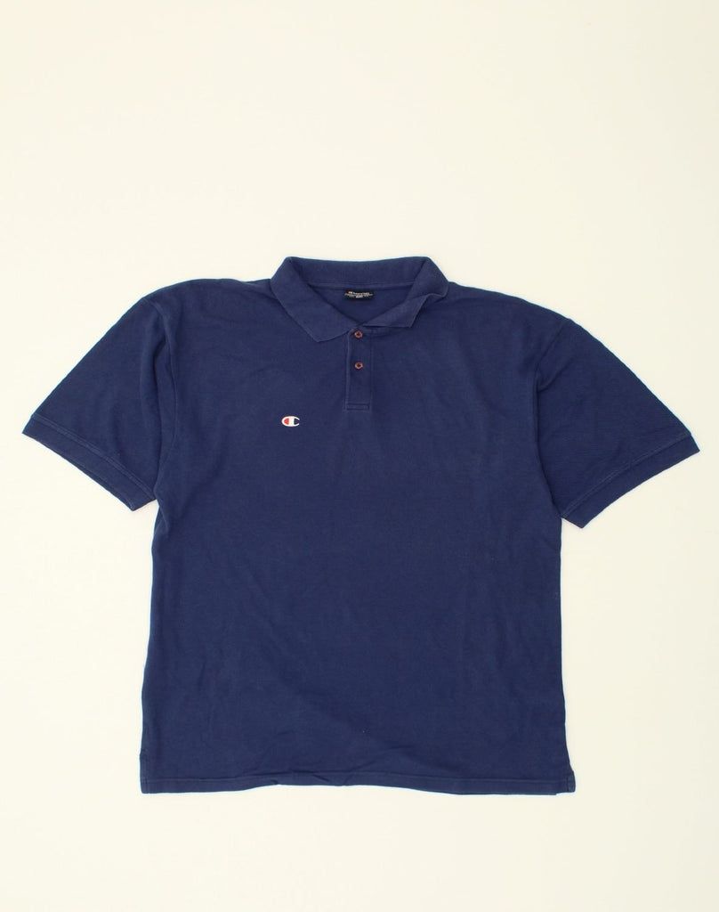 CHAMPION Boys Polo Shirt 15-16 Years 3XL Navy Blue Cotton | Vintage Champion | Thrift | Second-Hand Champion | Used Clothing | Messina Hembry 