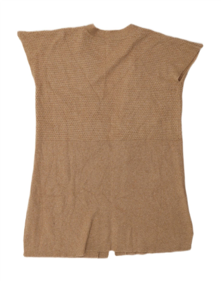 CREW CLOTHING Womens Longline Cardigan Sweater UK 14 Medium Beige