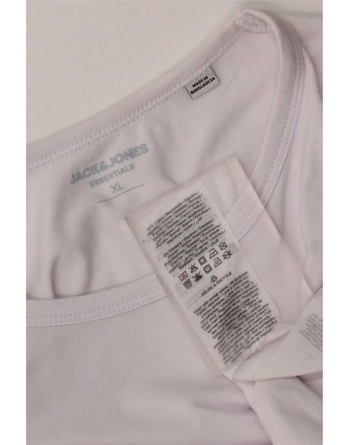 Jack & Jones Mens Top Long Sleeve XL White Cotton