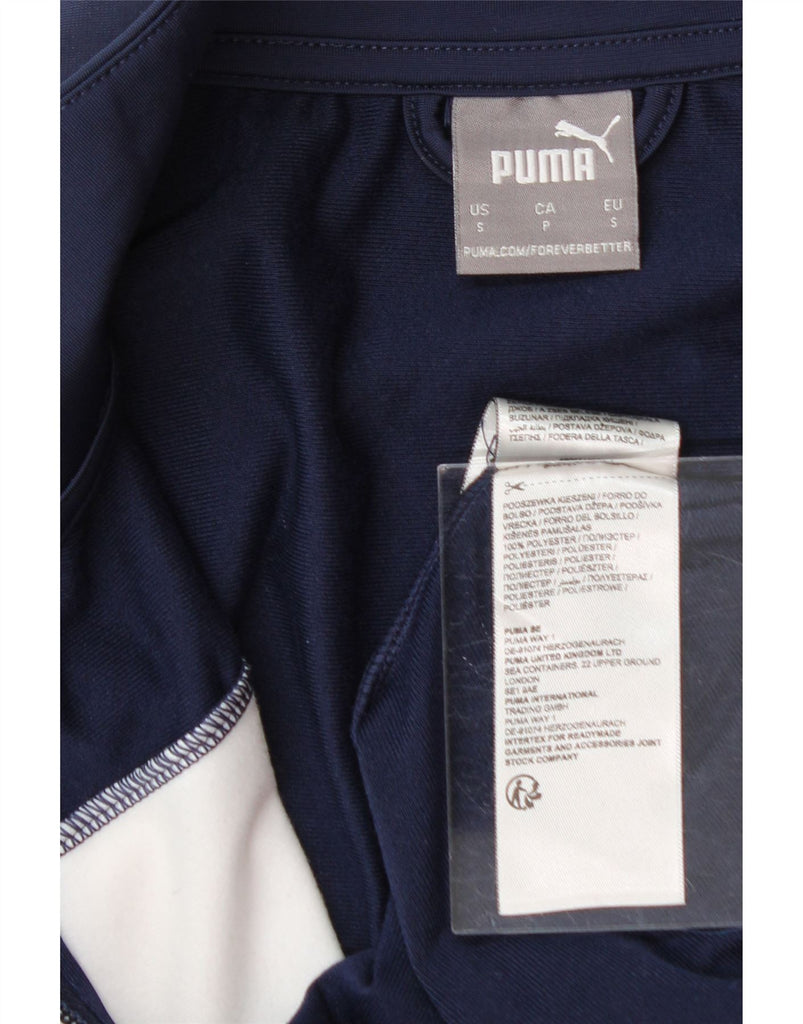 PUMA Mens Tracksuit Top Jacket Small Navy Blue Colourblock Polyester Vintage Puma and Second-Hand Puma from Messina Hembry 
